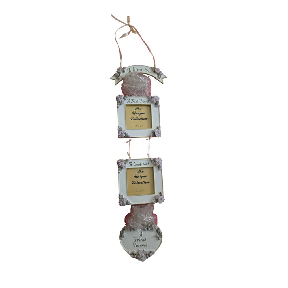 Vintage Sister Hanging Picture Frame Floral Sentiment Wall Display Cottagecore